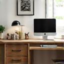 Client's home office with a custom-made desk.